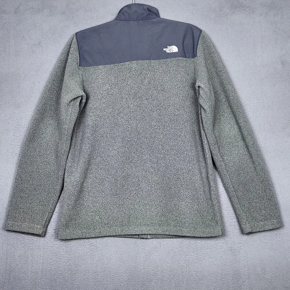 NORTH FACE Jacket Youth XL 18/20 Gray Full Zip Fleece Outdoor Layer NF0A4P9Q DYY